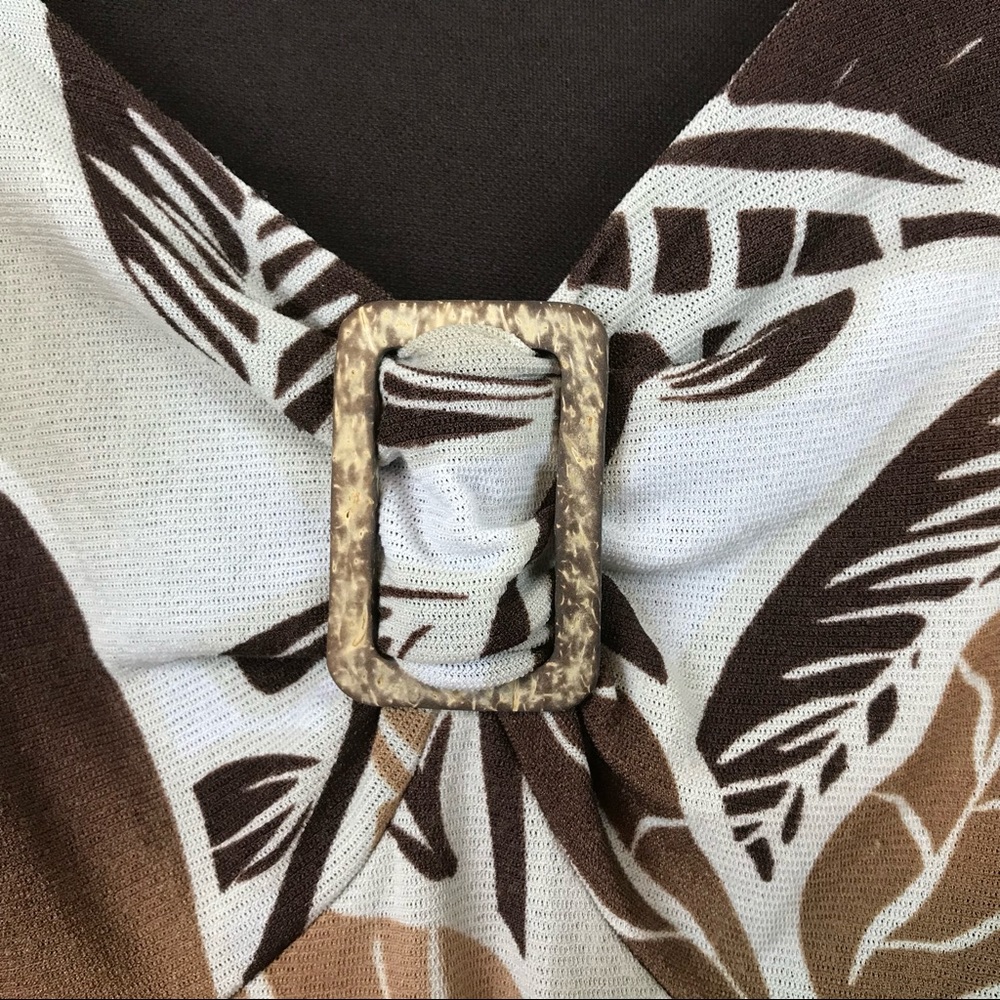 STYLE & CO. Tropical Hawaiian Aloha Buckle Top M - Picture 4 of 8